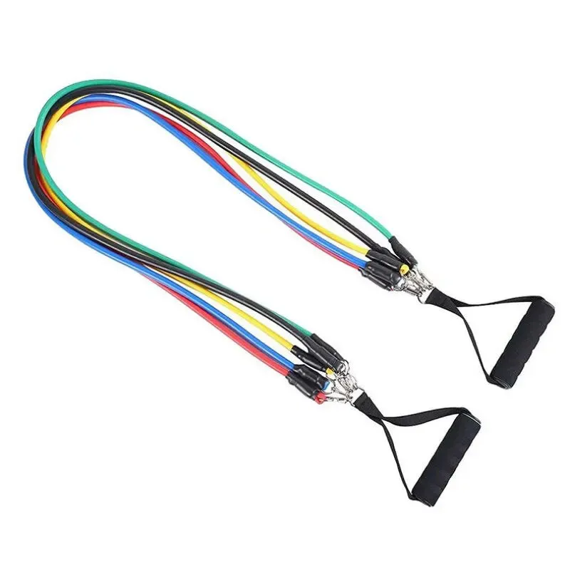 11 Piece Resistance Band Set with Ankle Strap Chest Expander and More