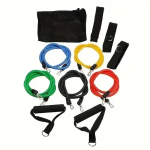 11 Piece Resistance Band Set with Ankle Strap Chest Expander and More