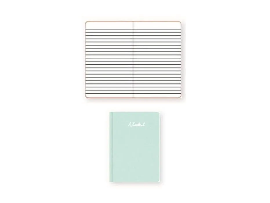 A5 Hard Cover Notebook, Single Ruled, Round Corner - 100 Sheets - Light Green (FSNBA5SL303)