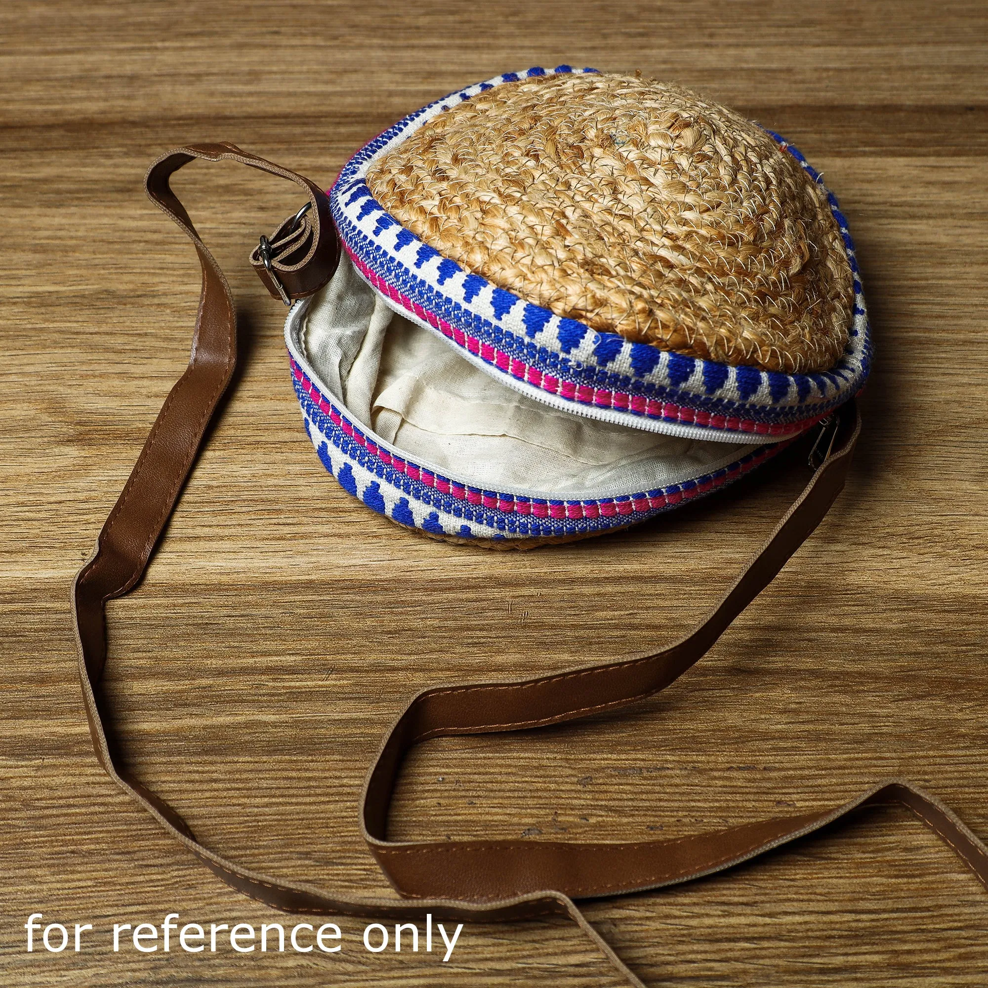 Beige - Handcrafted Multipurpose Jute Round Hand Bag