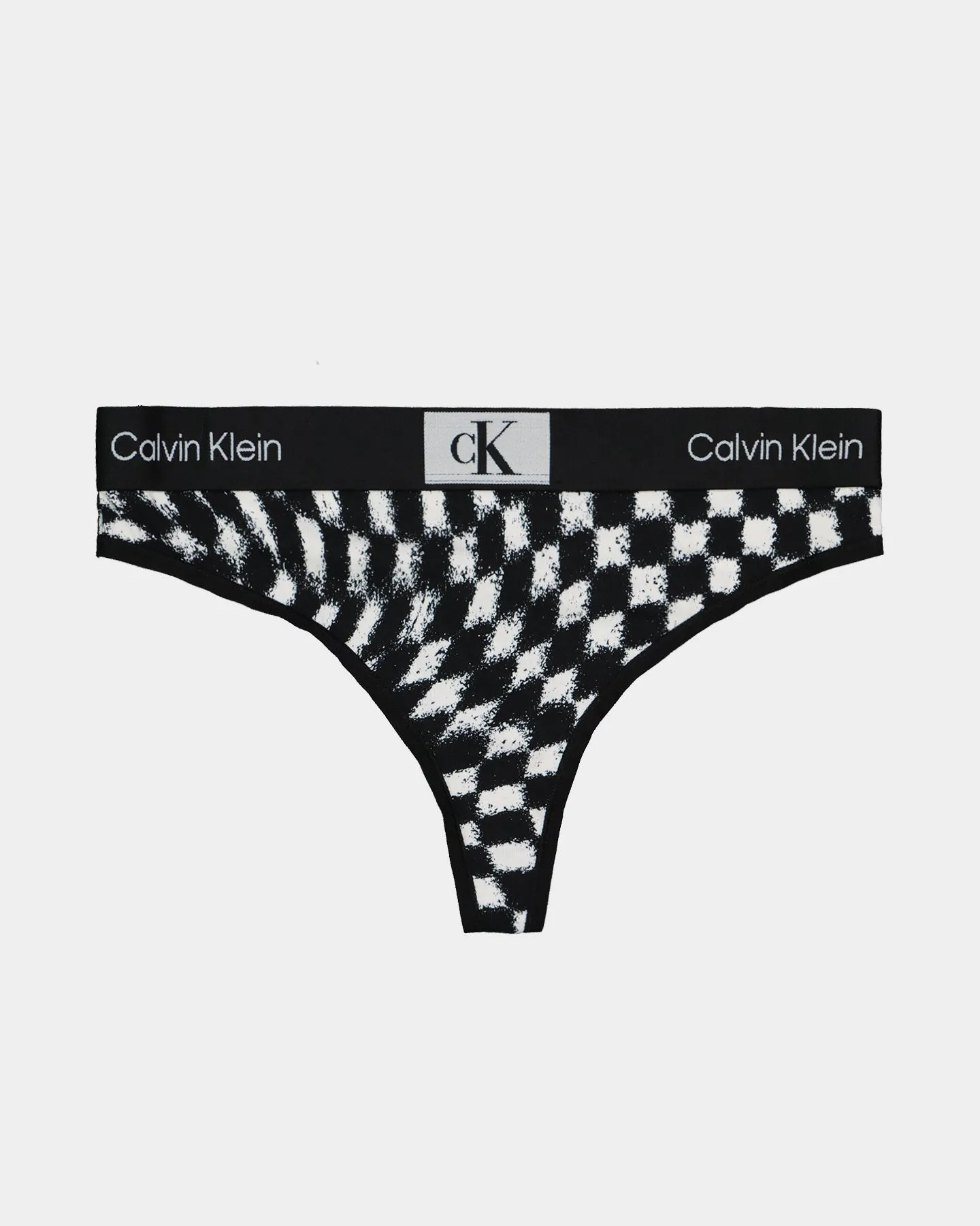 Calvin Klein Women's 1996 Cotton Modern Thong Checkerboard/Black