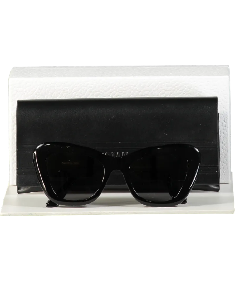 Dior Diorbobby Black / Gold B1u Cat-eye Logo Arm Sunglasses In Case And Box One Size