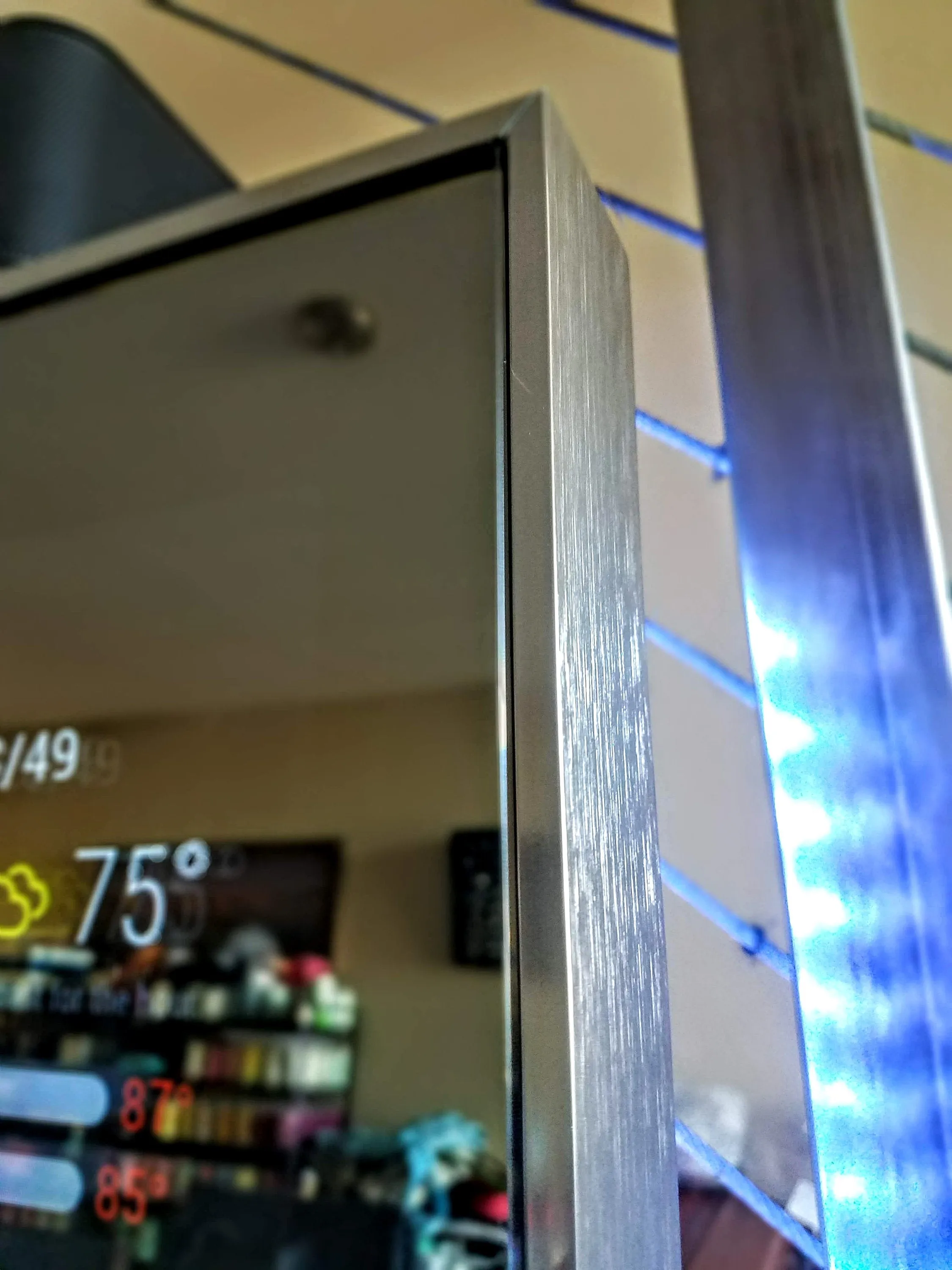 Framed Google Assistant Smart Mirror - 65" Samsung 4K QLED in a sleek 60" X 36" X 2" Aluminum Frame