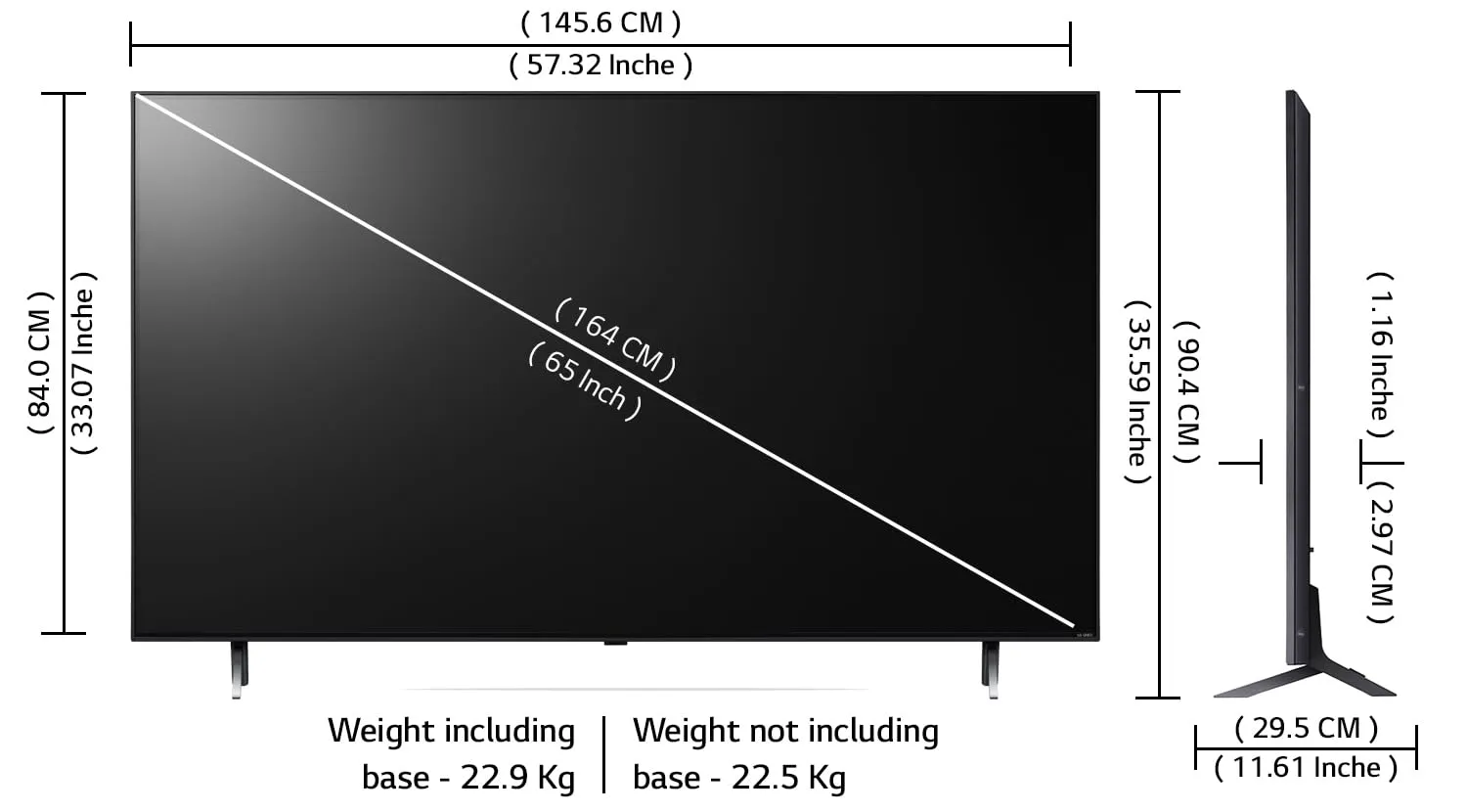LG 65QNED80SRA 164 cm (65 inches) 4K Ultra HD Smart QNED TV  (Ashed Blue)