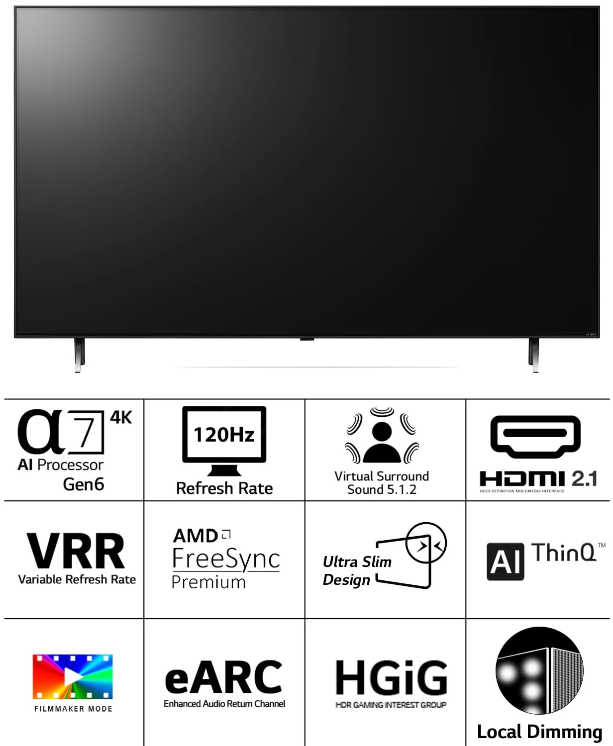 LG 65QNED80SRA 164 cm (65 inches) 4K Ultra HD Smart QNED TV  (Ashed Blue)