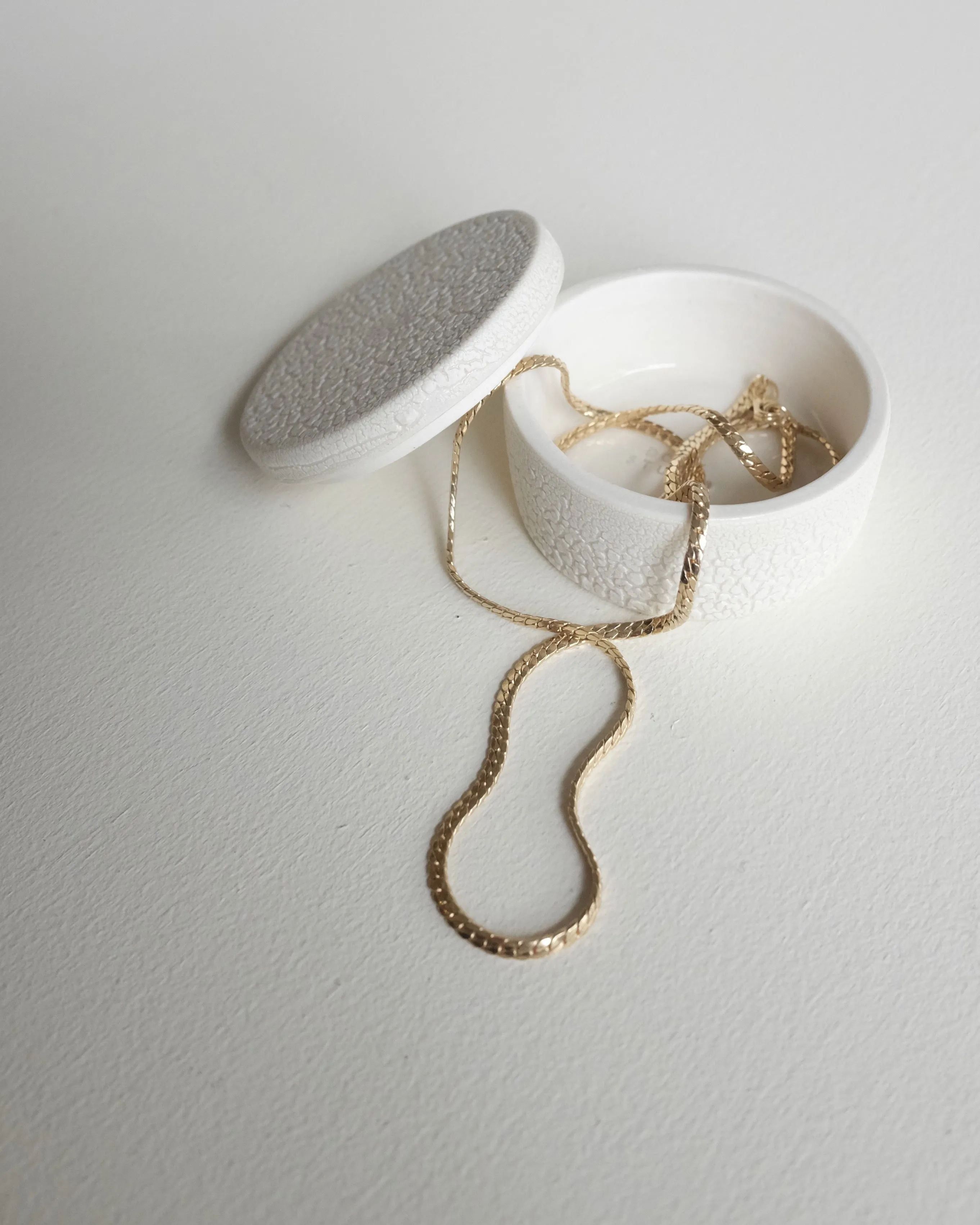 Mini Ceramic Box, White Snake