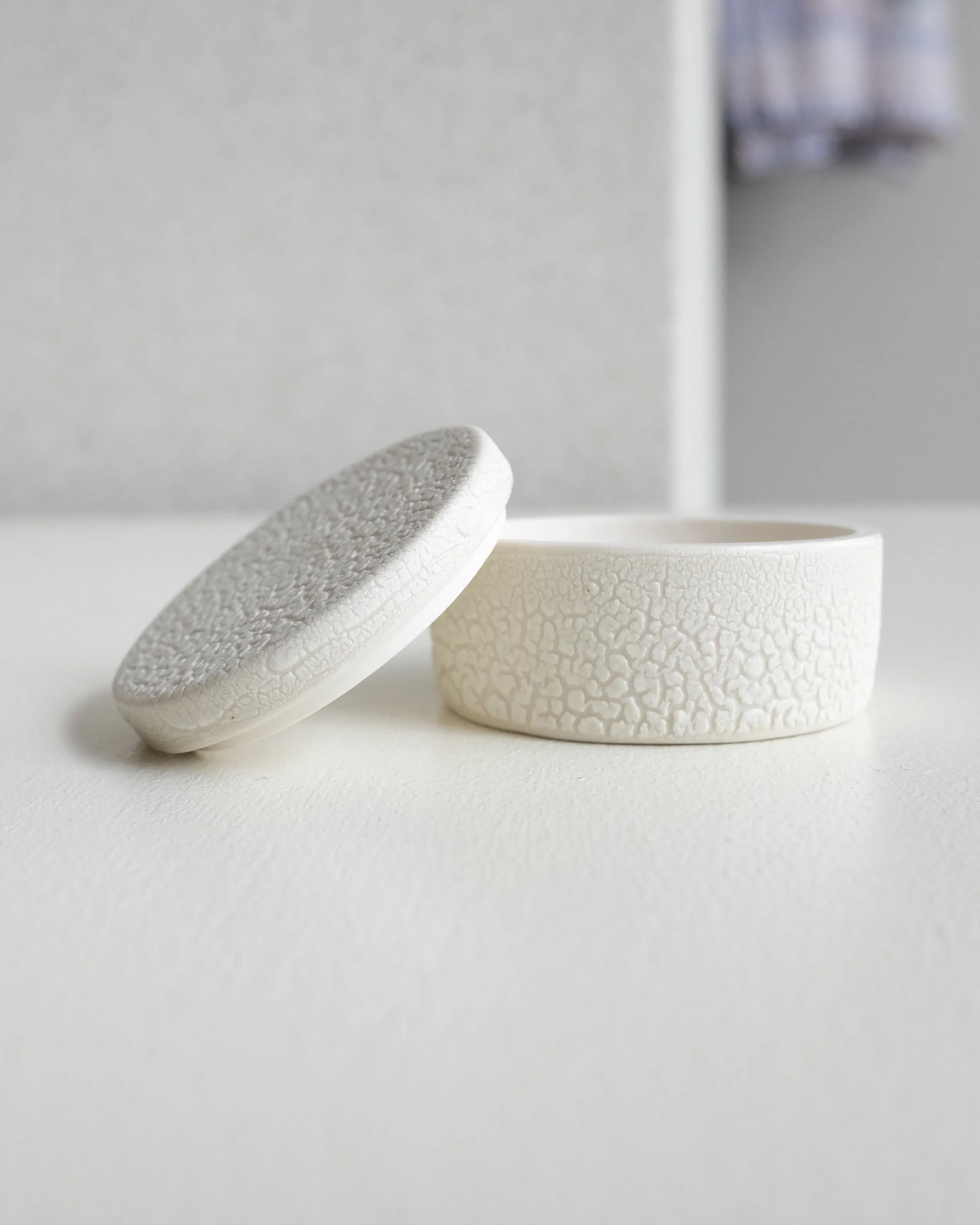 Mini Ceramic Box, White Snake