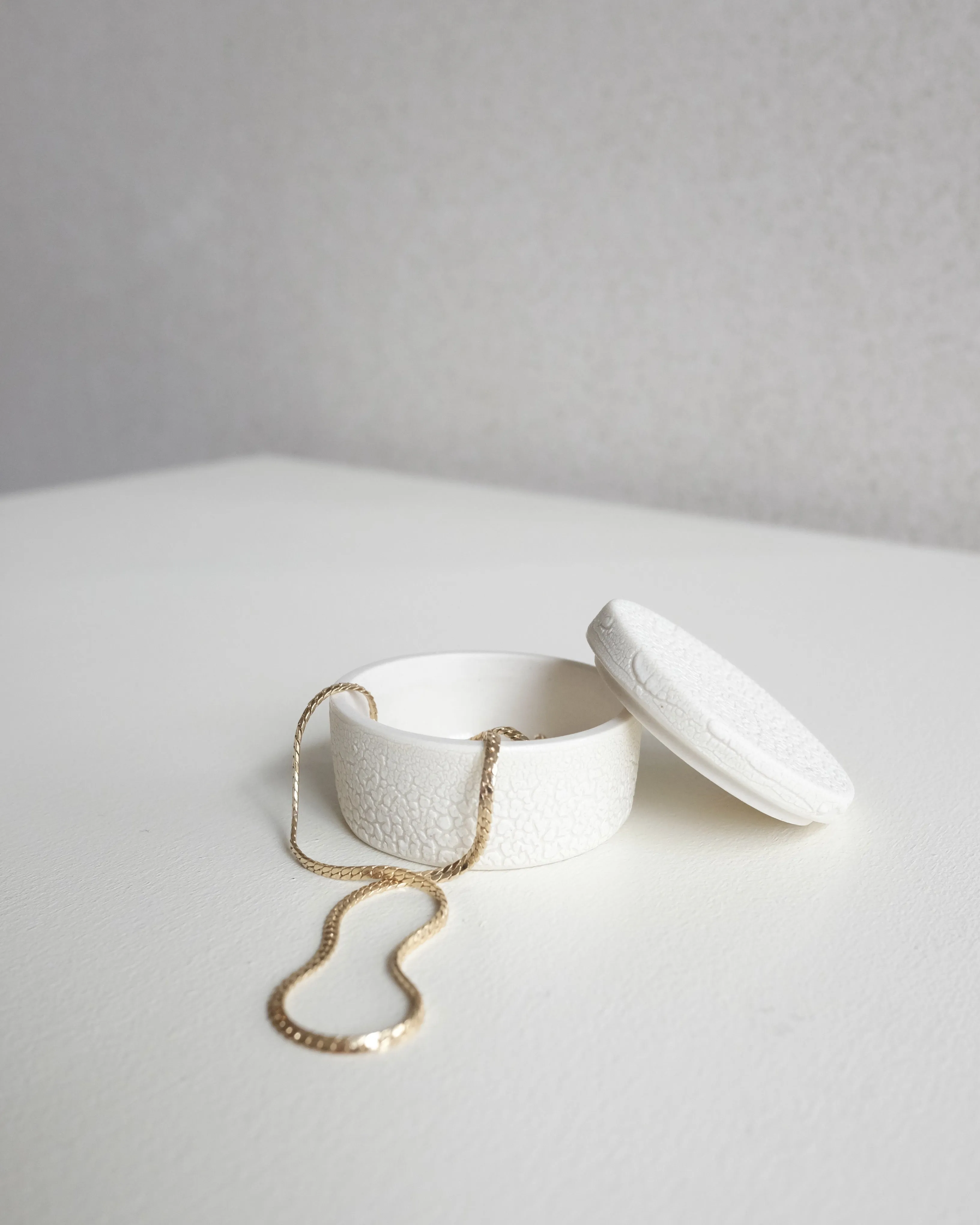 Mini Ceramic Box, White Snake