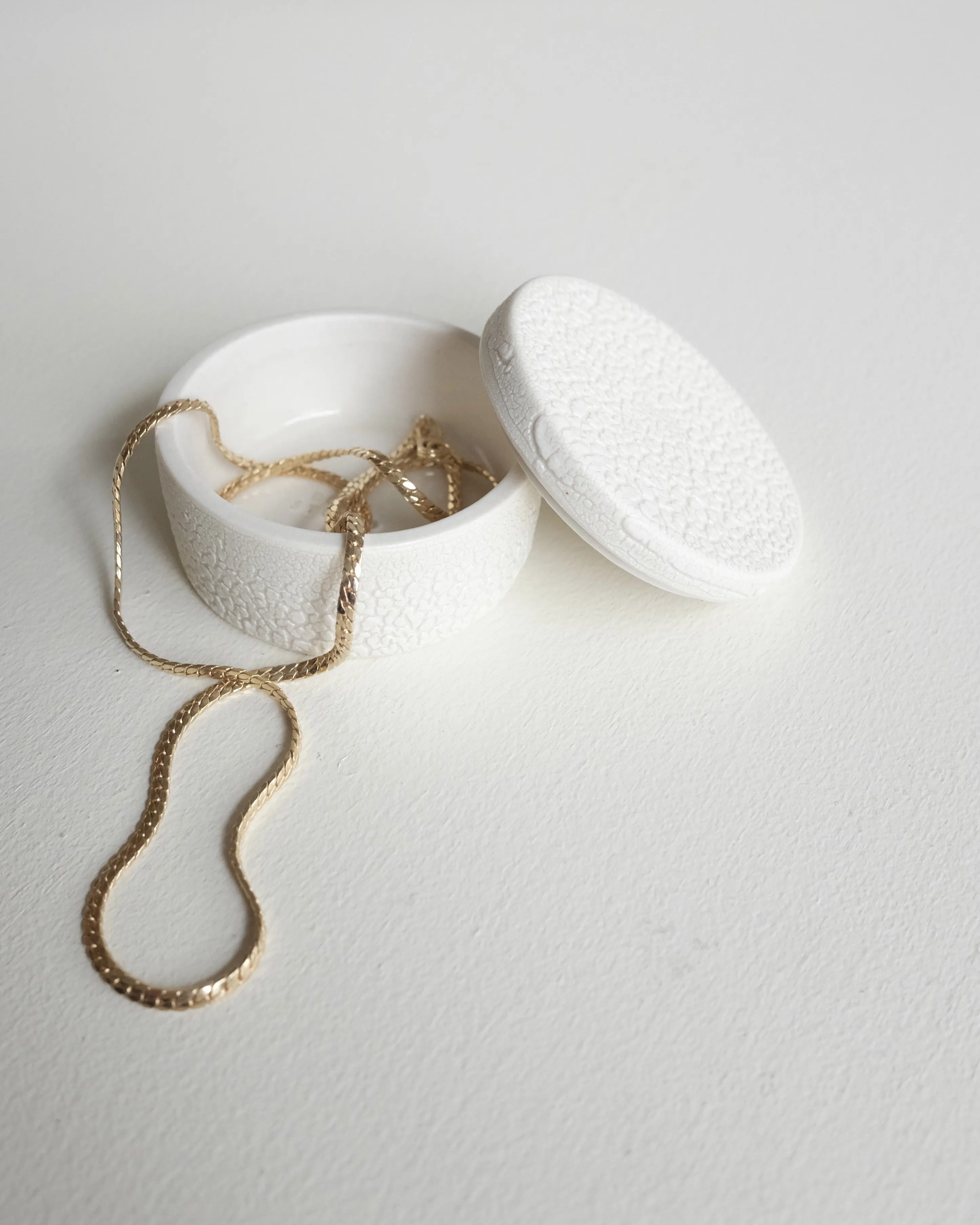 Mini Ceramic Box, White Snake
