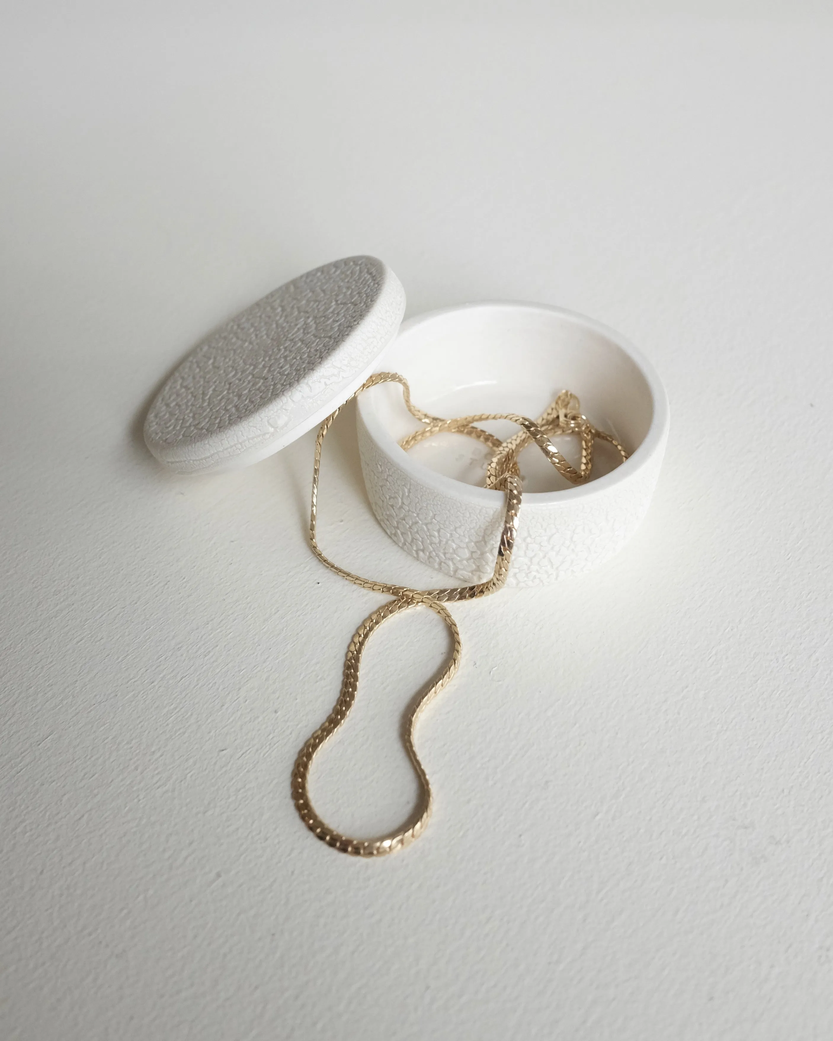 Mini Ceramic Box, White Snake