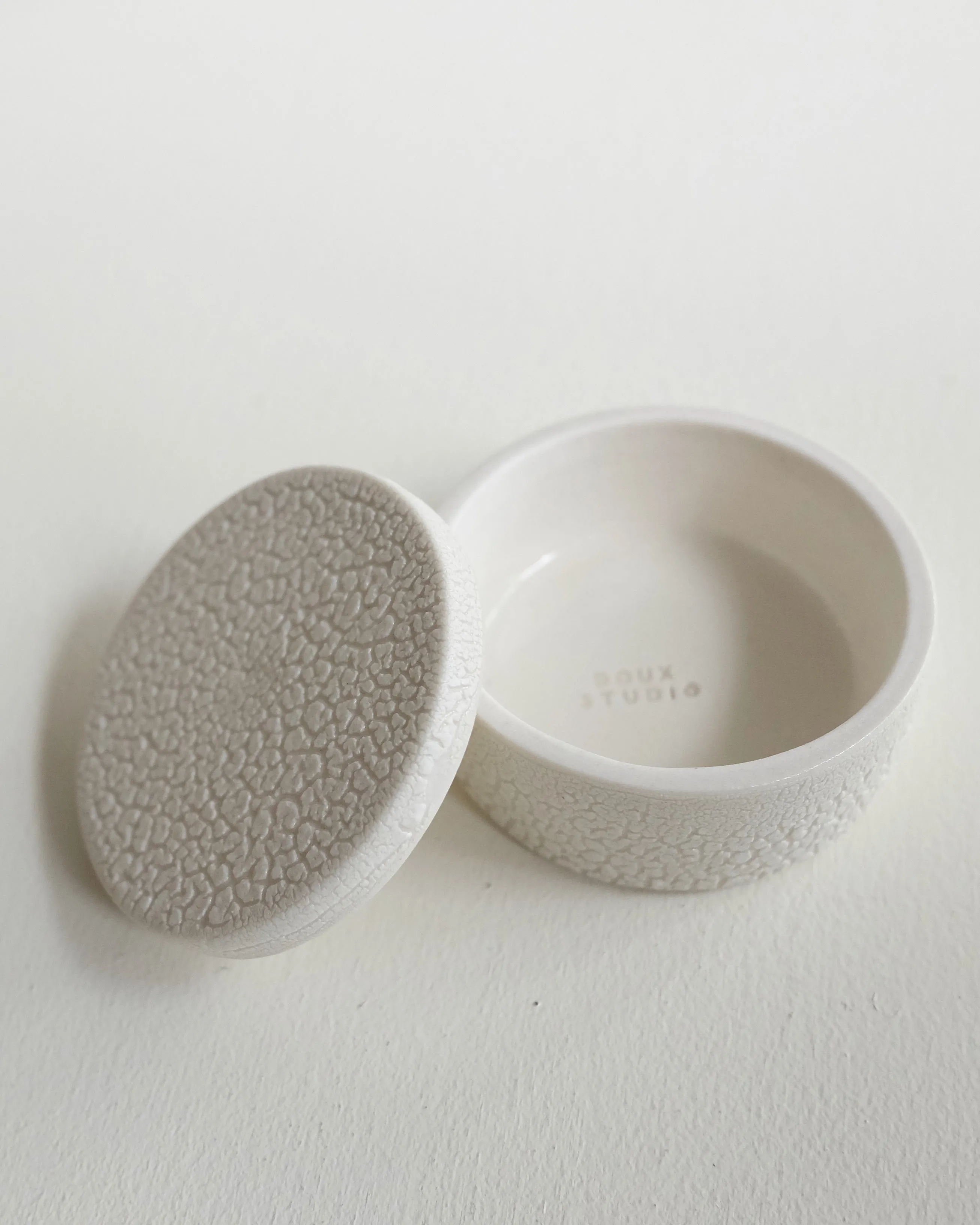 Mini Ceramic Box, White Snake