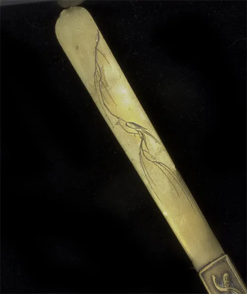 mior250gh-Vintage brass Japanese letter opener