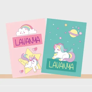 Notebooks, Set of 2<br/>Unicorn Theme