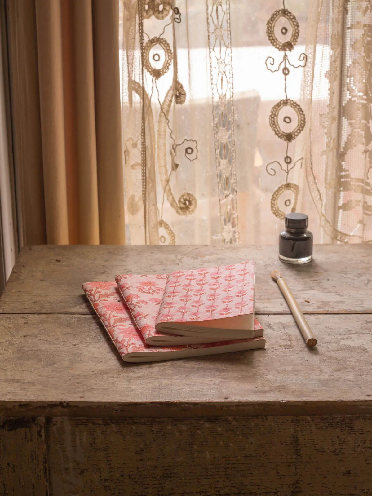 Posie Notebook, Vintage Pink